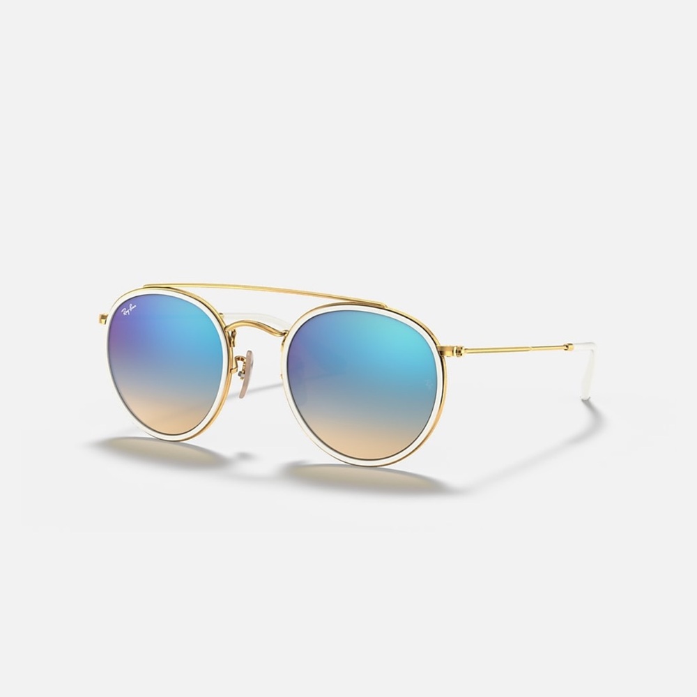 Ray-Ban Gold Frame with Blue Gradient Lenses